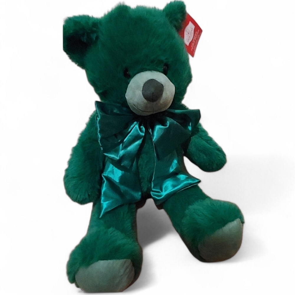 Holiday Time Large Green Teddy Plush Animal Bear St Patricks Day 15x10 Christmas